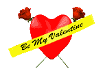 Gif animé coeur et roses